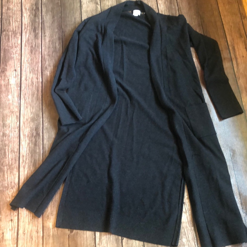 a new day Open Front Black Duster Sz S